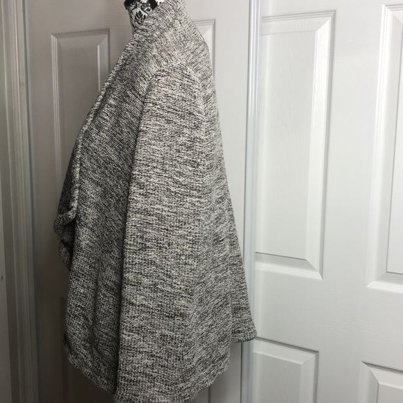 Club Monaco White Black Brown Open Cardigan S Pockets Draped - Picture 5 of 9